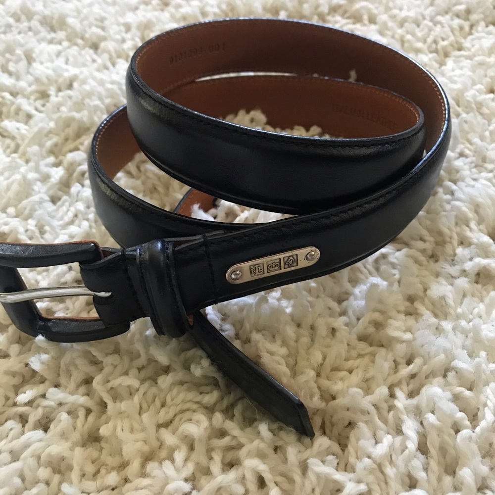 Ralph Lauren Italian Leather Black Belt Size Large